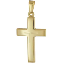 trendor 21161 Kreuz-Anhänger 585 Gold (14 Karat) 21 mm