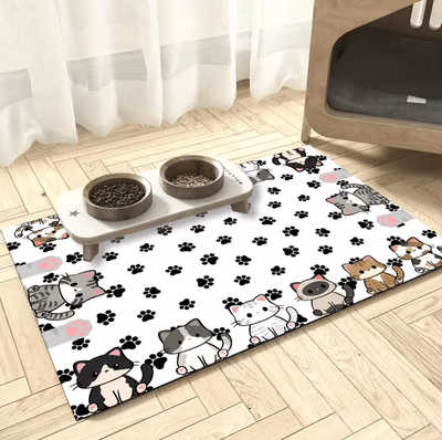 Inspire Curations VIKAMA Quick Dry Diatomaceous Pet Mat For Cat Litter & Feeding Areas zgzn 15 50x80cm (1.6x2.6ft)