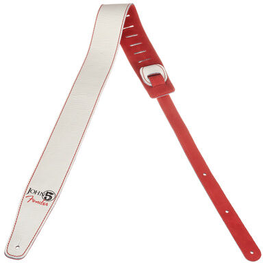 Fender John 5 Leather Strap Außenseite weiß