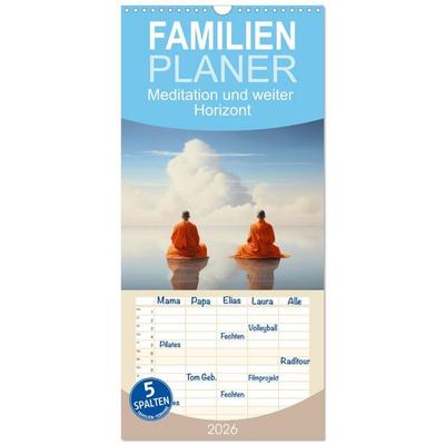 Familienplaner 2026 - Meditation und weiter Horizont mit 5 Spalten (Wandkalender, 21 x 45 cm) CALVENDO