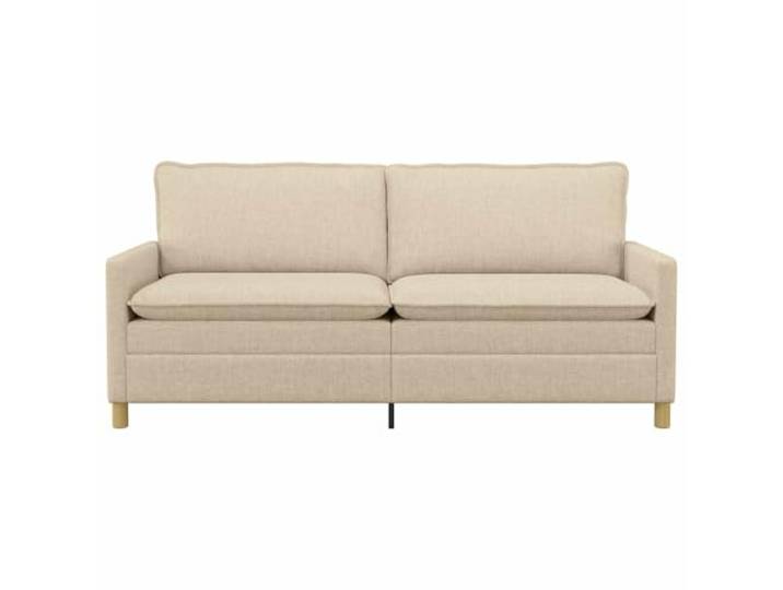 KTHLBRH Sofa 3-Sitzer Stoff Creme 196 cm Metallgestell, extra dicke Kissen, abnehmbare Bezüge, braune Beine