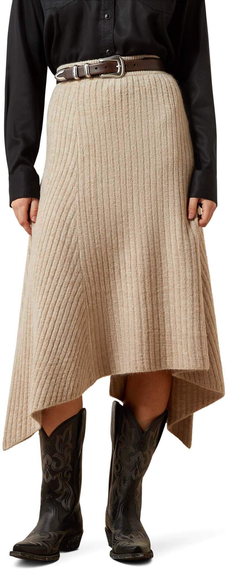 Women's Juno Sweater Skirt in Oatmeal Heather, Size: Large Regular by Ariat