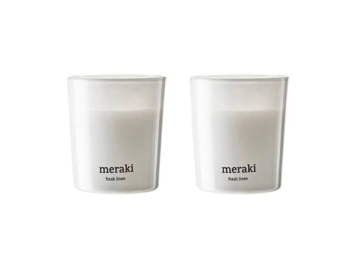 Meraki Bougie parfumée Meraki 12 heures lot de 2 Linge Frais