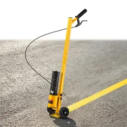 VEVOR Markierstock Markierstange Markierwagen Markierroller 2 Räder Gelb, Bodenmarkierung für Parkplatz Werkstatt Straße Einkaufszentrum Sportplatz, Kohlenstoffstahl, 3 Linienformen, mit Adapterdüse