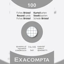 Exacompta 13200B 10x Karteikarten kariert DIN A7 100 St - mit Faltschachtel - Weiß