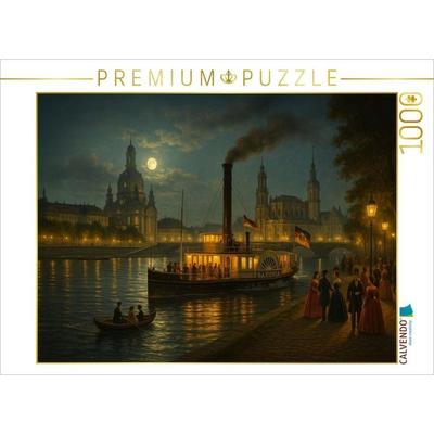 CALVENDO Puzzle Dampfschiff auf der Elbe | 1000 Teile Lege-Größe 64x48cm Foto-Puzzle für glückliche Stunden