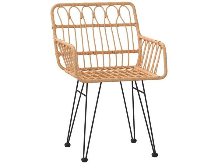 Brun Siège de jardin - Chaises de jardin - (2 pcs) - accoudoir 56x64x80 cm Résine tressée C1118