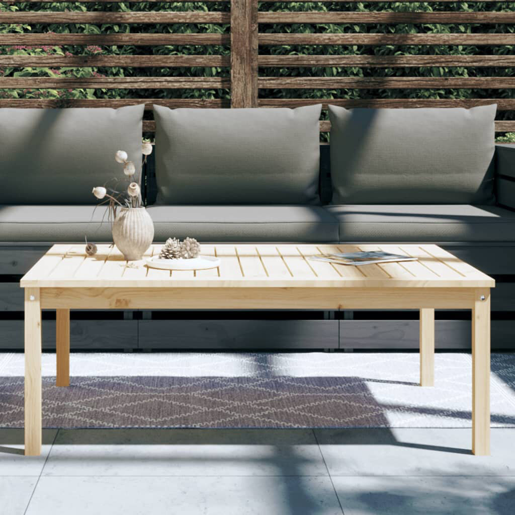 Marlow Home Co. Stefon Rectangular Pine Solid Wood Outdoor Coffee Table Natural Pine 45cm H x 121cm W x 82.5cm D
