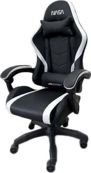 NASA SILLA Gaming Orion Gamingstoel, Zwart/Wit, Polyurethaan, Hoge armleuningen