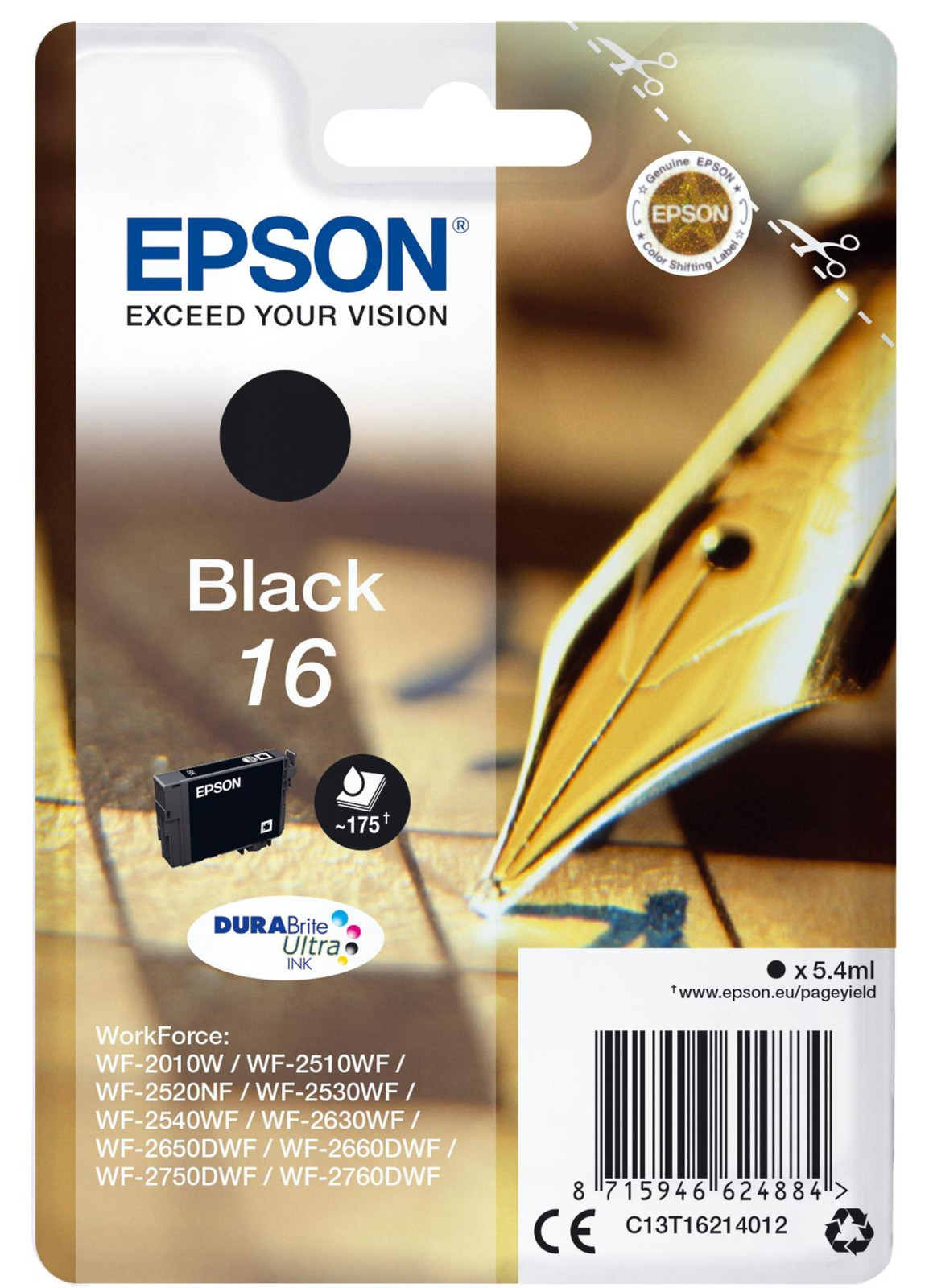 Epson T1621 Zwarte Inktcartridge voor Viltpen (C13T16214012)