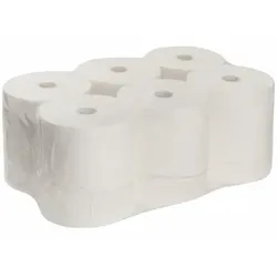 Handtuchrollen Zellstoff hochweiß 19,5 cm x 110 m 6 Rollen/Paket, Innenabwicklung 450 Blatt, 2-lagig