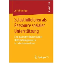 Selbsthilfeforen als Ressource sozialer Unterstützung, Fachbücher von Julia Hünniger