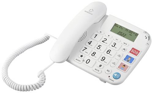 Renkforce RF-DP-400 Schnurgebundenes Seniorentelefon Freisprechen LC-Display Weiß