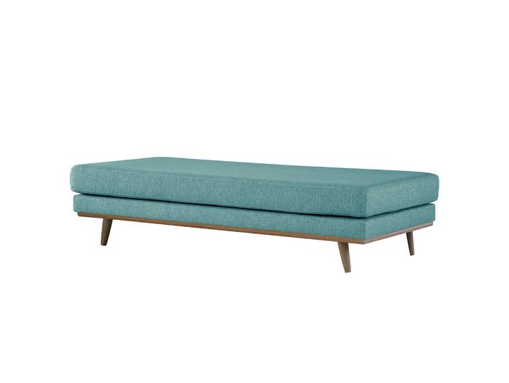 Banc capitonné 180 x 43 x 81cm Bleu/Bleu pétrole Tissu Lark: Pétrole