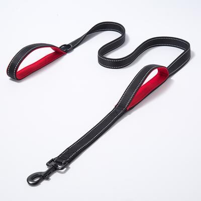 Fusion Finds Heavy Duty Dog Leash With Double Handles Padded Nylon Dog Training Leash For Traffic Control burgundy xl
