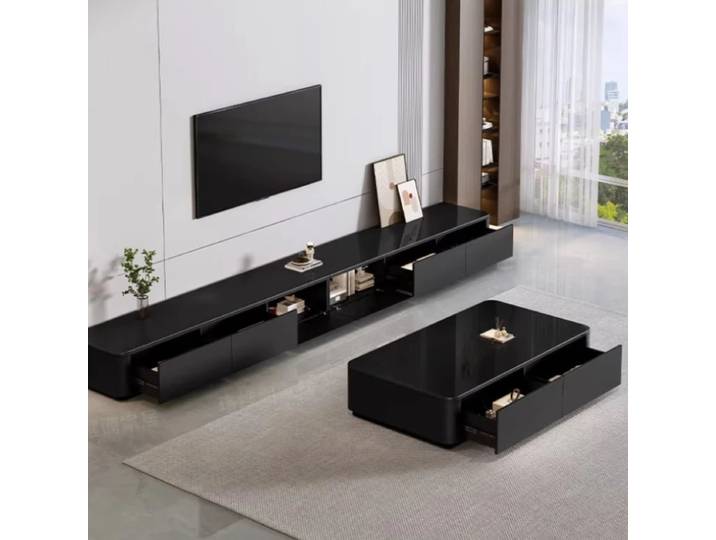 Meuble TV moderne et simple pour salon, supports d'écran 160cm 200cm 240cm 280cm 320cm 360cm, meuble TV sur pied, table basse