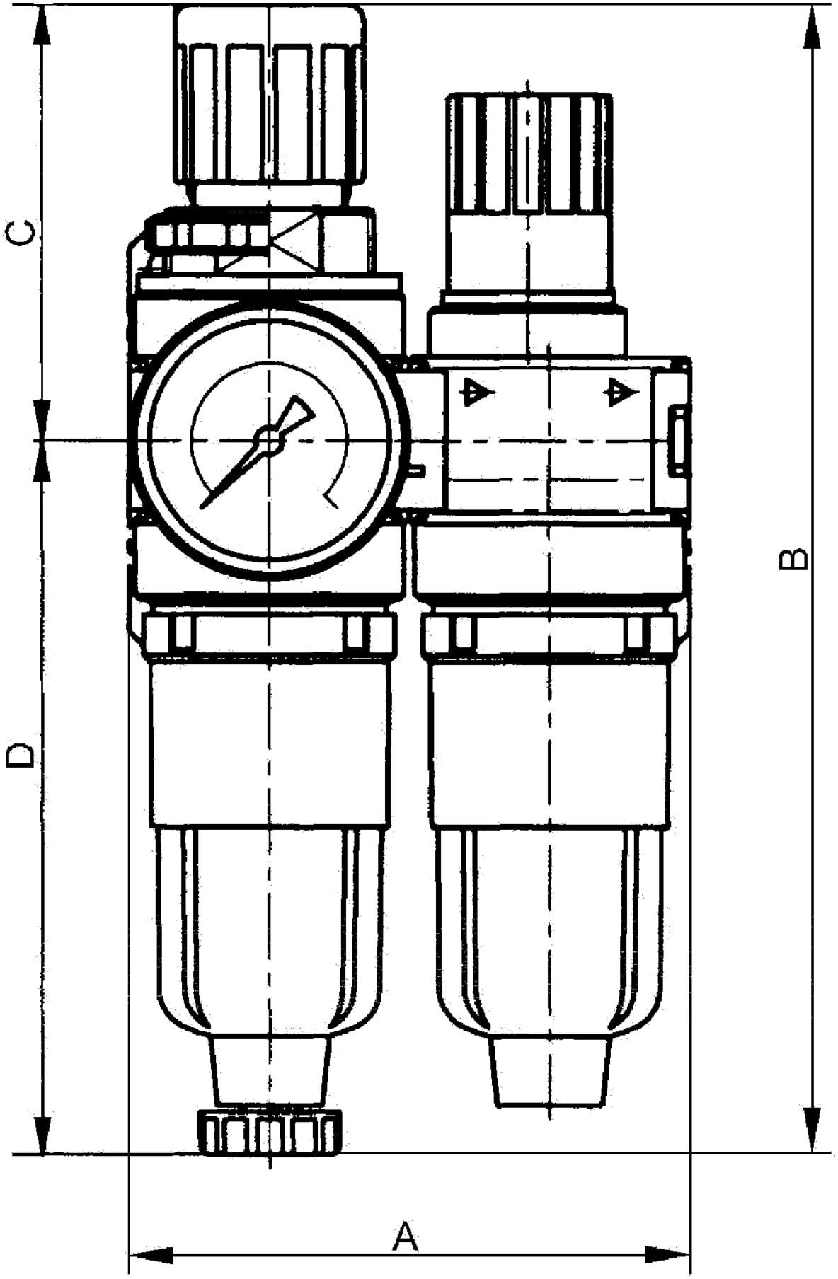 Riegler Wartungseinheit 2-tlg. »multifix-mini«, mit Metallbehälter, G 1/8 (CL 05 M)