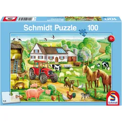 Schmidt Spiele Kinderpuzzle Fröhlicher Bauernhof, 100 Teile 56003