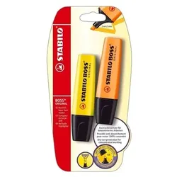 Textmarker - STABILO BOSS ORIGINAL - 2er Pack - gelb, orange