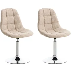 CLP 2er Set Stühle Emil Stoff   Farbe: creme