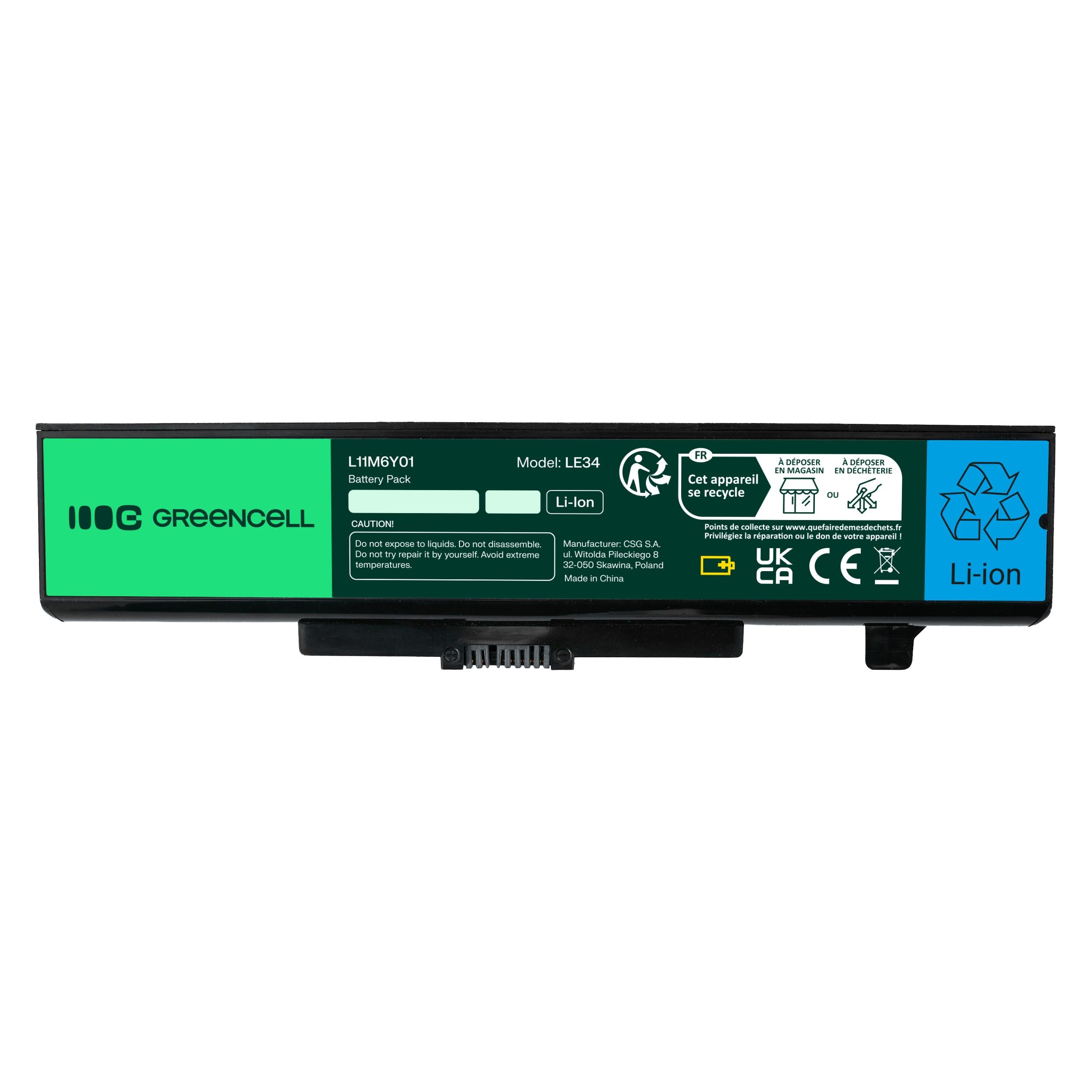 GreenCell LE34 - Akku - Lenovo - G500 G505 G510 G580 G585 G700 IdeaPad Z580 P580 (6 Zellen, 4400 mAh) (LE34)