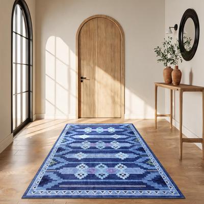 Garvee Boho Machine Washable Geometric Low Pile Area Rug