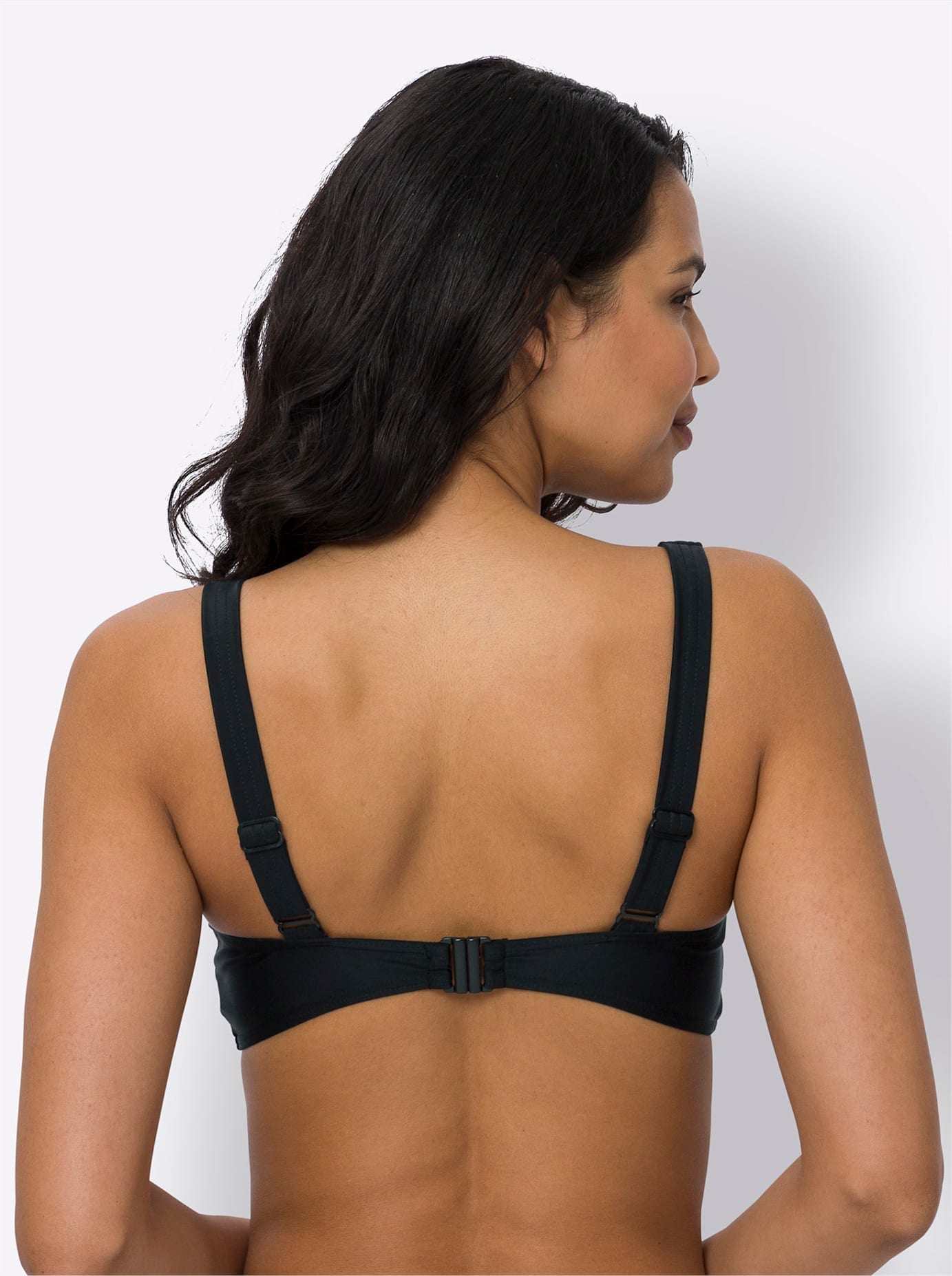 Bustier-Bikini-Top, Damen, Gr. 52, Cup D, beige (champagner, schoko, bedruckt), Polyamid, Bikini-Oberteile