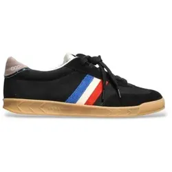 Serafini für Herren. AI26UFG5 Flache Wildleder-Sneaker in Schwarz-Gold (41), Wohnung, Schnürsenkel, Lässig
