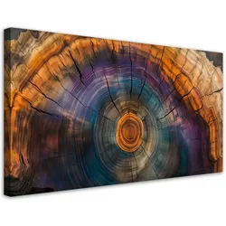 LEINWANDBILD Bunte Baumringe 80x40cm