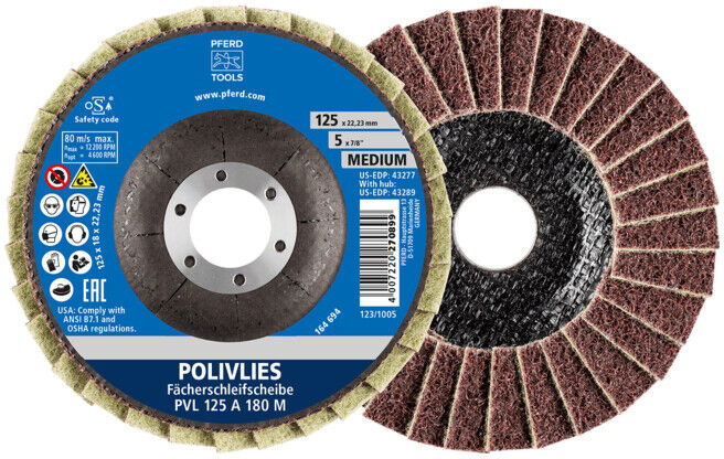 Disque à lamelles POLIVLIES® D.125xHmm granul. moyen PFERD (44694112)