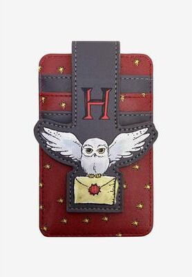 Women's Harry Potter Hedwig Owl Card Holder Wallet Button Snap Closure by Woman Within in Red
