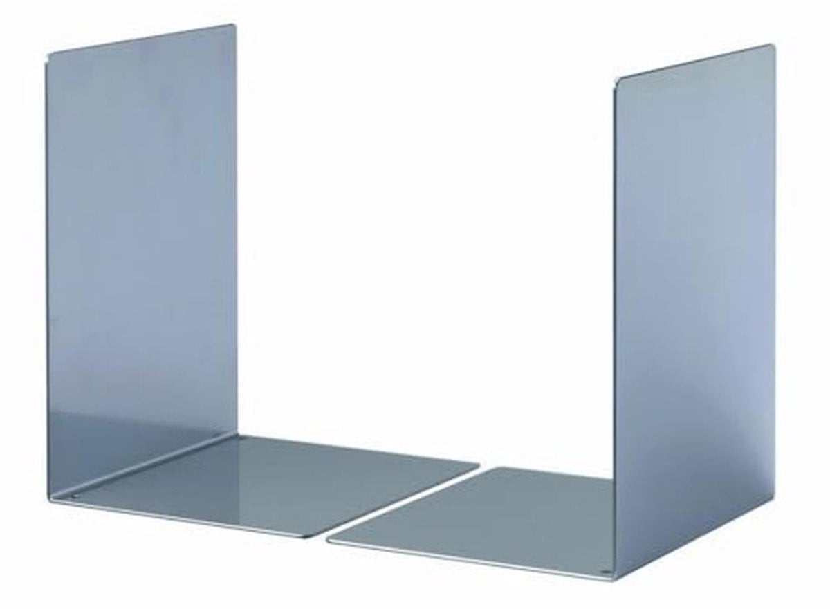 Metalen Boekensteunen Set van 2 - Zilver