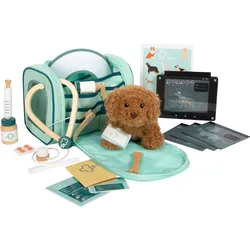 small foot Tierarzt-Tasche mit Plüschhund, 25-teiliges Rollenspielset ab 3 Jahren