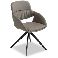 2er-Set [de]sign & more Stuhl Genf Leder Grau