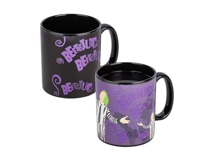 Paladone Beetlejuice XL warmtewisselende mok - officieel gelicentieerd koopwaar cadeau voor fans van retro horrorfilms, nostalgisch keramisch drinkgerei, 80's Movie Collectors Cup, 550 ml (18 fl oz)