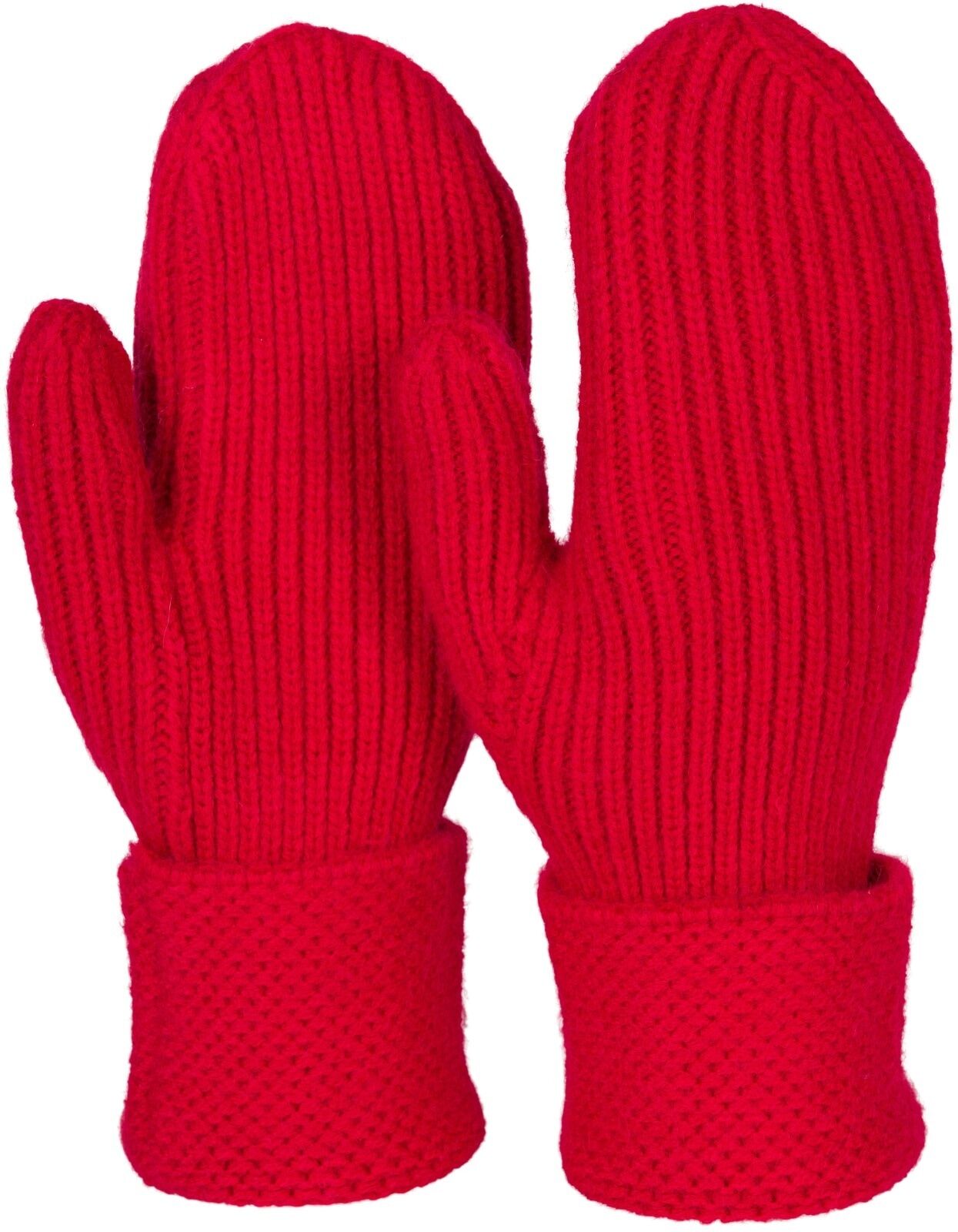 Fäustlinge STYLEBREAKER "Strick Fäustlinge mit gemustertem Bund", Damen, rot, Obermaterial: 100% Polyacryl PAN., Modisch, Handschuhe Fäustlinge