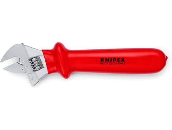 KNIPEX Clé à molette chromée isolation par surmoulage 260 mm\, 98 07 250