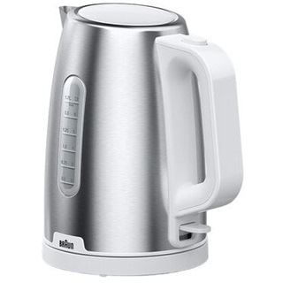Braun Wasserkocher PurShine WK 1500 WH (edelstahl/weiß, 1,7 Liter, 2.200 Watt)