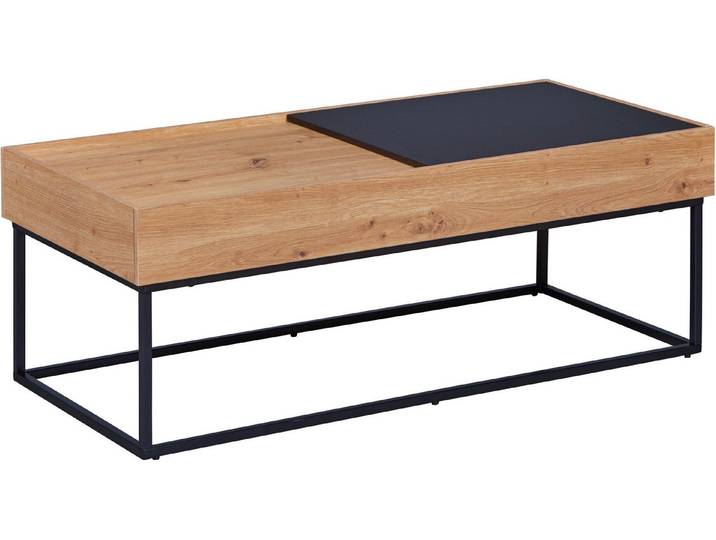 Inter Link Couchtisch Filora, Sofatisch mit Stauraum, modernes Metallgestell schwarz (1-St), Wohnzimmertisch Loft Stil, BxTxH: 110 x 50 x 40 cm