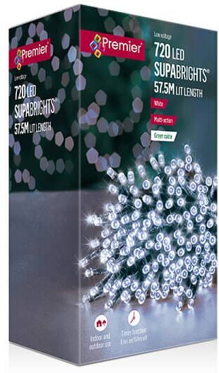 Premier Decorations Premier 720 LED Multi Action White SupaBrights