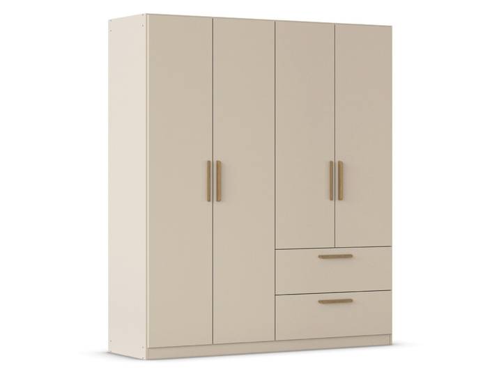 Rauch Drehtürenschrank Skandi 4-türig mit zwei Schubladen - 181x54x210cm - beige -