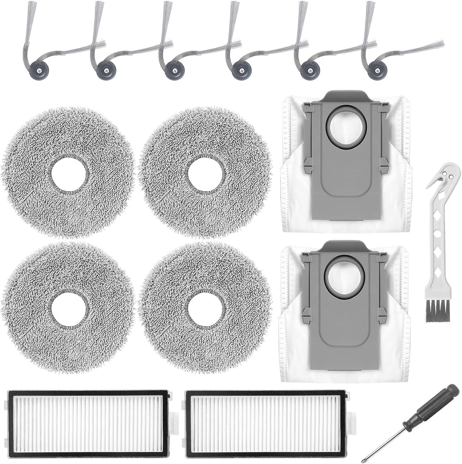 16-delige vervangende accessoires set voor Roborock Saros Z70 robotstofzuiger
