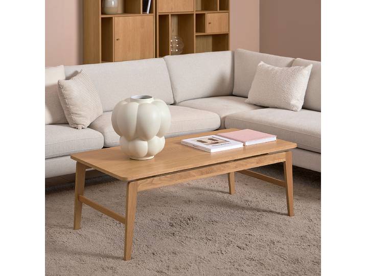 Furnierter Couchtisch Kaldal rechteckig 120 x 45 x 60cm Braun
