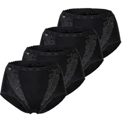 Sloggi Damen Slip - Chic, Maxi, 4er Pack, einfarbig Schwarz / 54