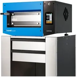 Cuppone Home HE 400 Pizzaofen für  für Zuhause oder Profi - 1 Kammer: Schamottstein / Blau / Digital