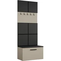 GARDEROBENSCHRANK MODULO 80,6/204/40 cm Modern Garderobe-Set Kaschmir