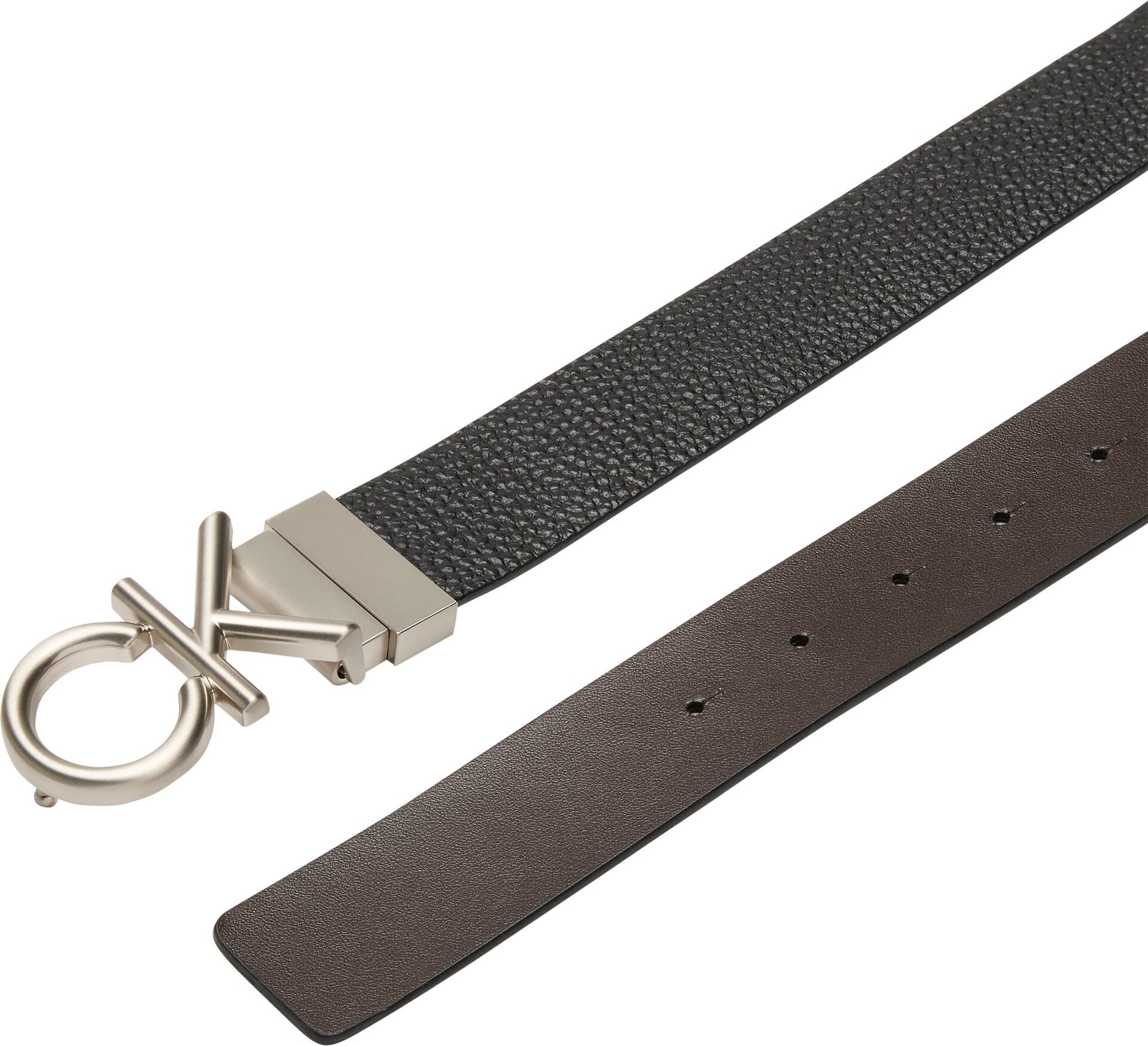 Ledergürtel CALVIN KLEIN "CK HALLMARK LOGO 35MM ADJ/REV", Herren, Gr. 85, schwarz (schwarz, delicioso, brushed nickel), Rindsleder, unifarben, Gürtel Ledergürtel schwarz, delicioso, brushed nickel 85
