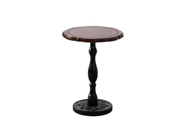 hongchenke34 Sofa Beistelltisch Kleiner runder Tisch im Retro-Stil amerikanischen Stil, Sofa-Beistelltisch französischen, Couchtisch mit komplizierten Mustern(Bruin,Mittel)