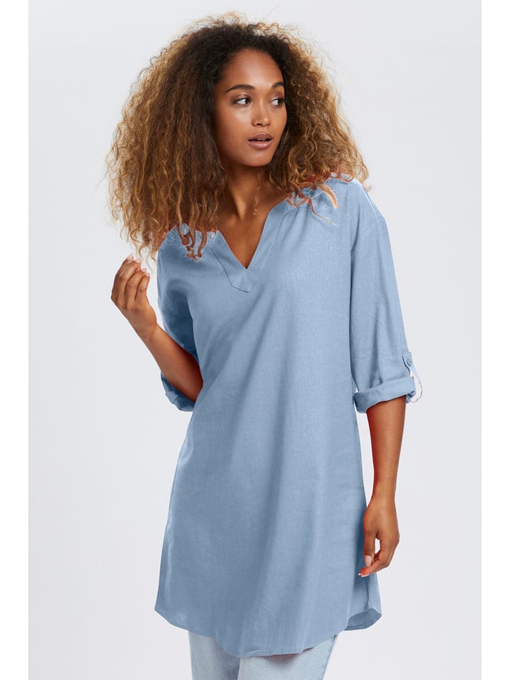 Cream Tunika in Hellblau - 42