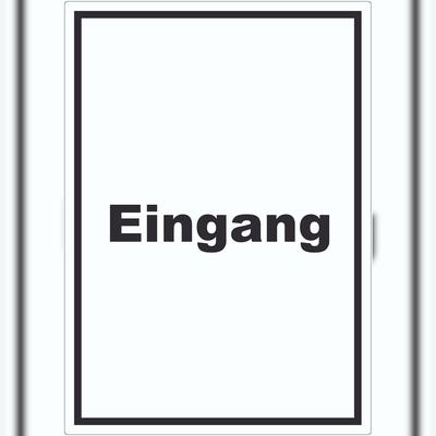 HB-Druck Eingang Aufkleber mit Text Zugang Eintritt hochkant A7 (74x105mm)
